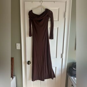 SHEIN Chocolate Long Sleeve Dress